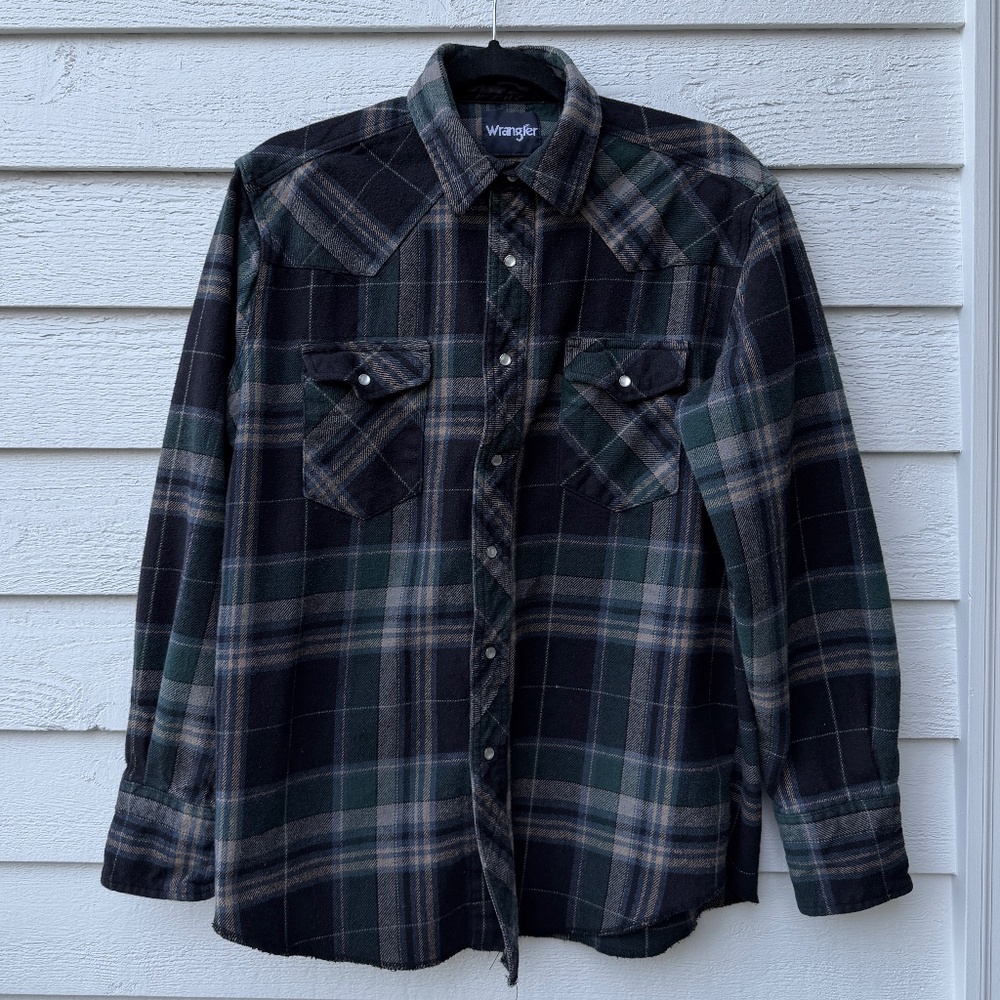 Wrangler‎ heavy-weight cotton flannel Plaid Shirt, Men's L